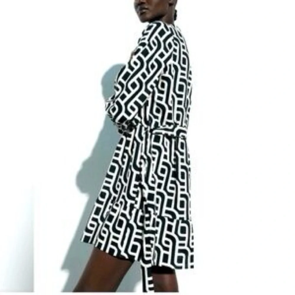 Zara geometric print linen blend - Picture 1 of 8